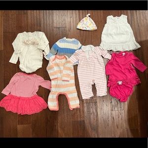 10 Piece 9 month Baby Girls Toddler Clothing Bundle
